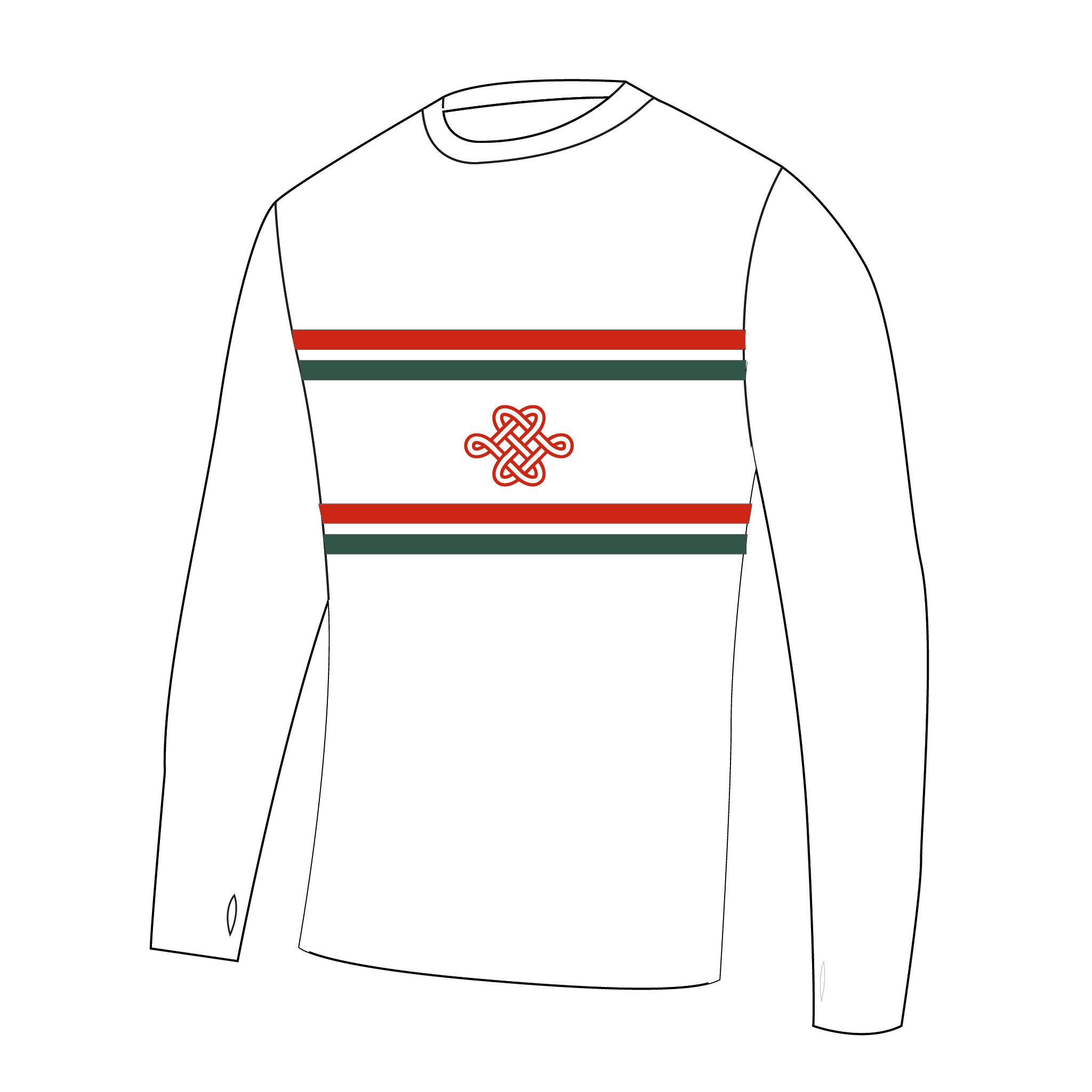 Portlethen & District Pipe Band White Long Sleeve Gym T-Shirt