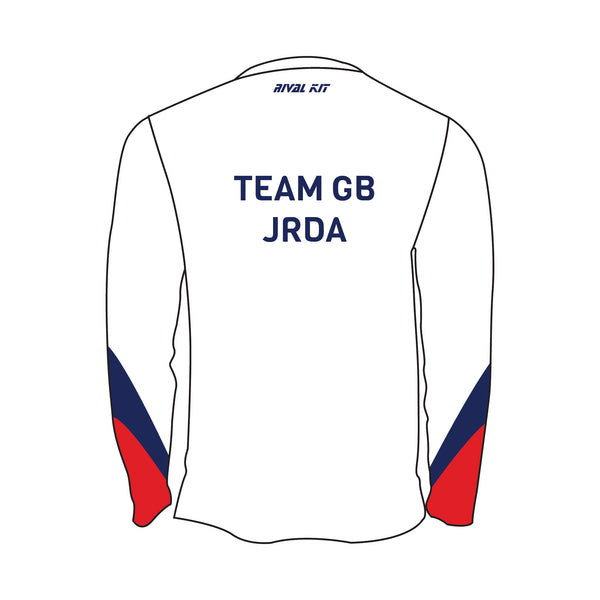 Team GB Junior Roller Derby White Bespoke Long Sleeve Gym T-Shirt 2