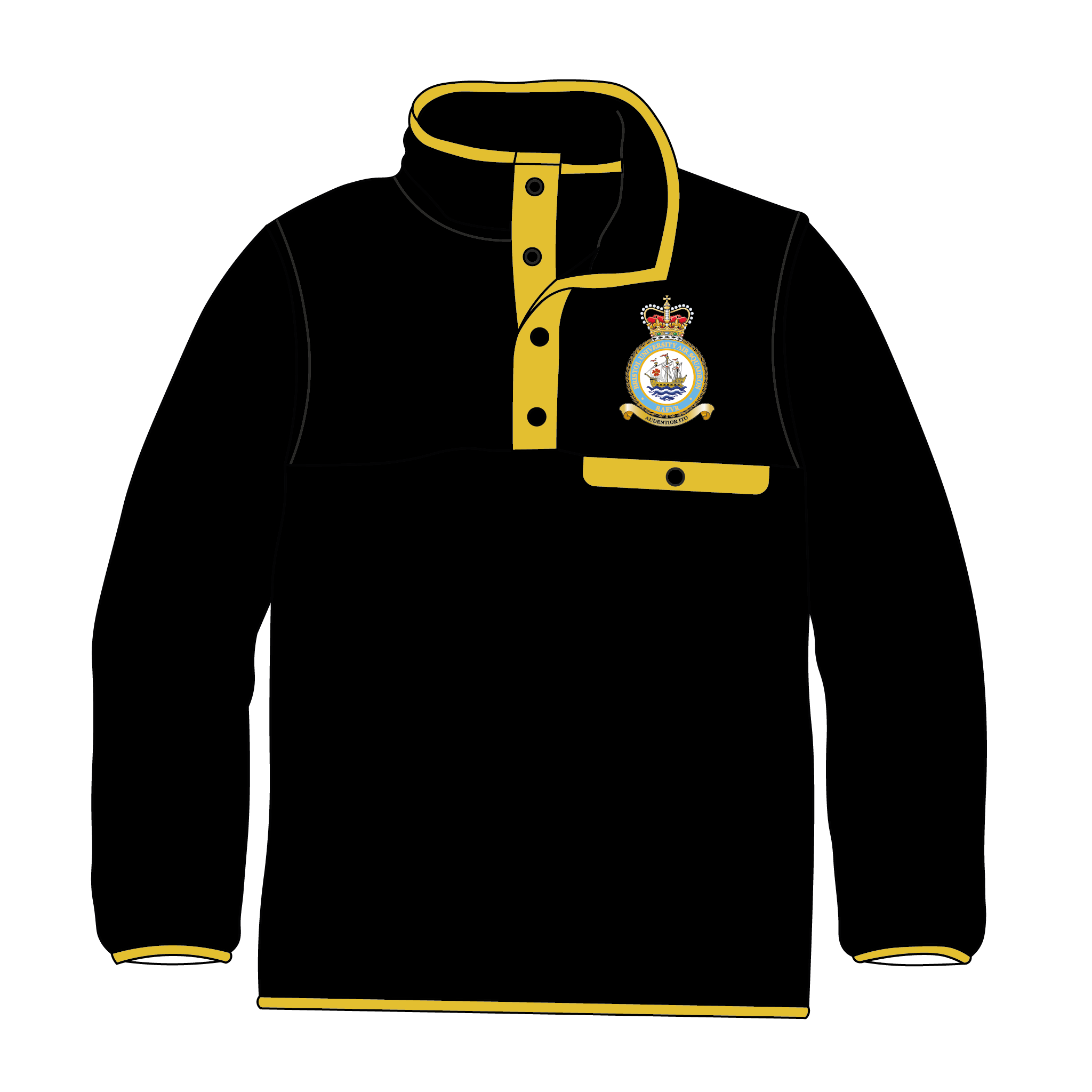 Bristol University Air Squadron Black Pocket Fleece