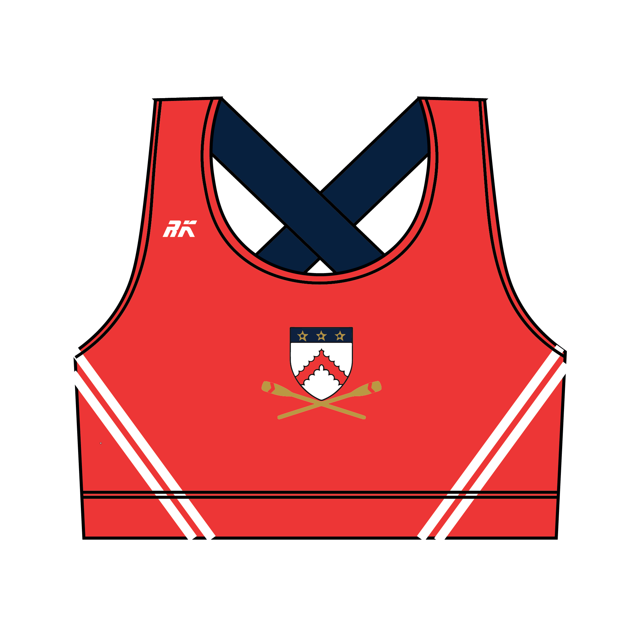 Keble College Oxford Boat Club Cross Back Sports Bra