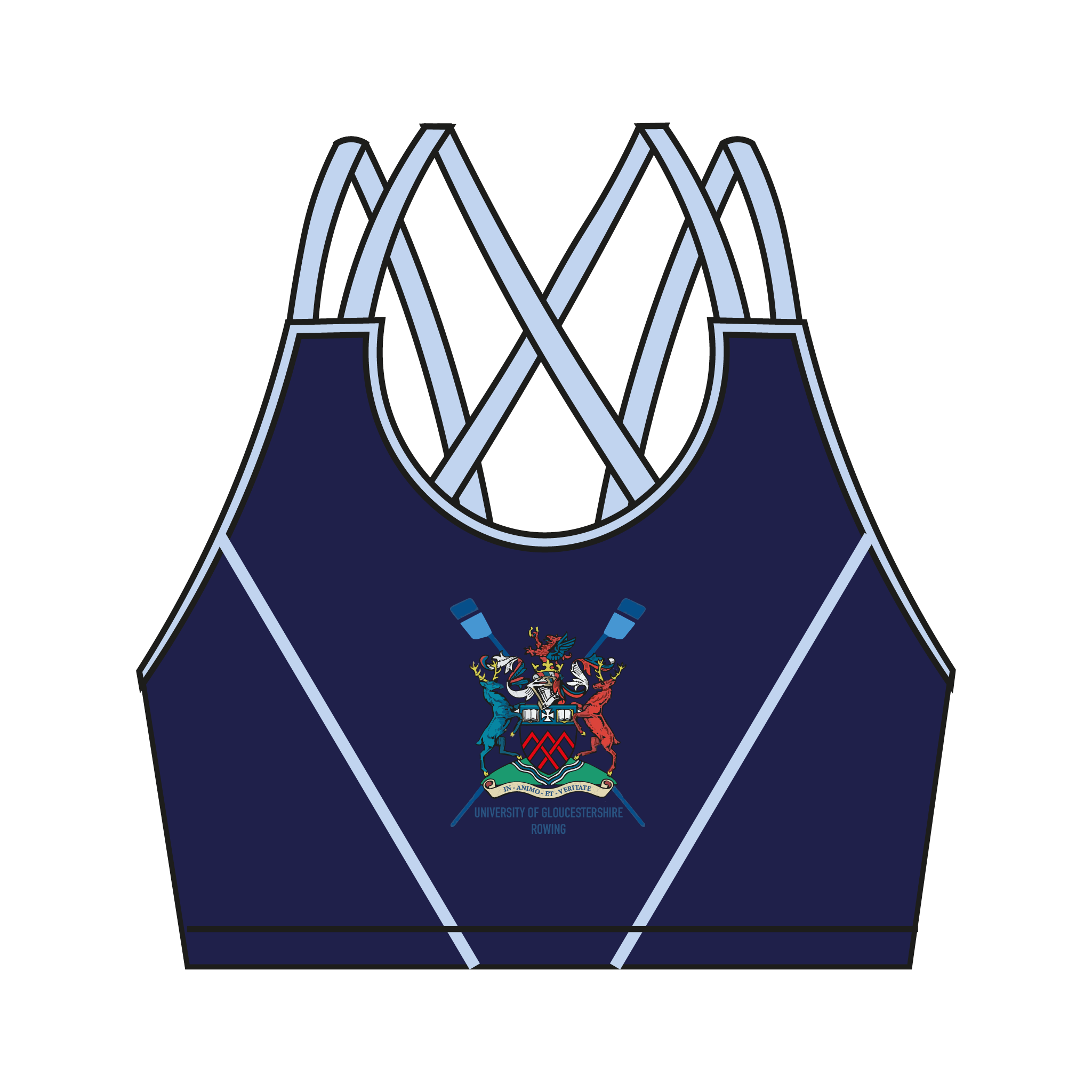 University of Gloucestershire Rowing Club Strappy Sports Bra