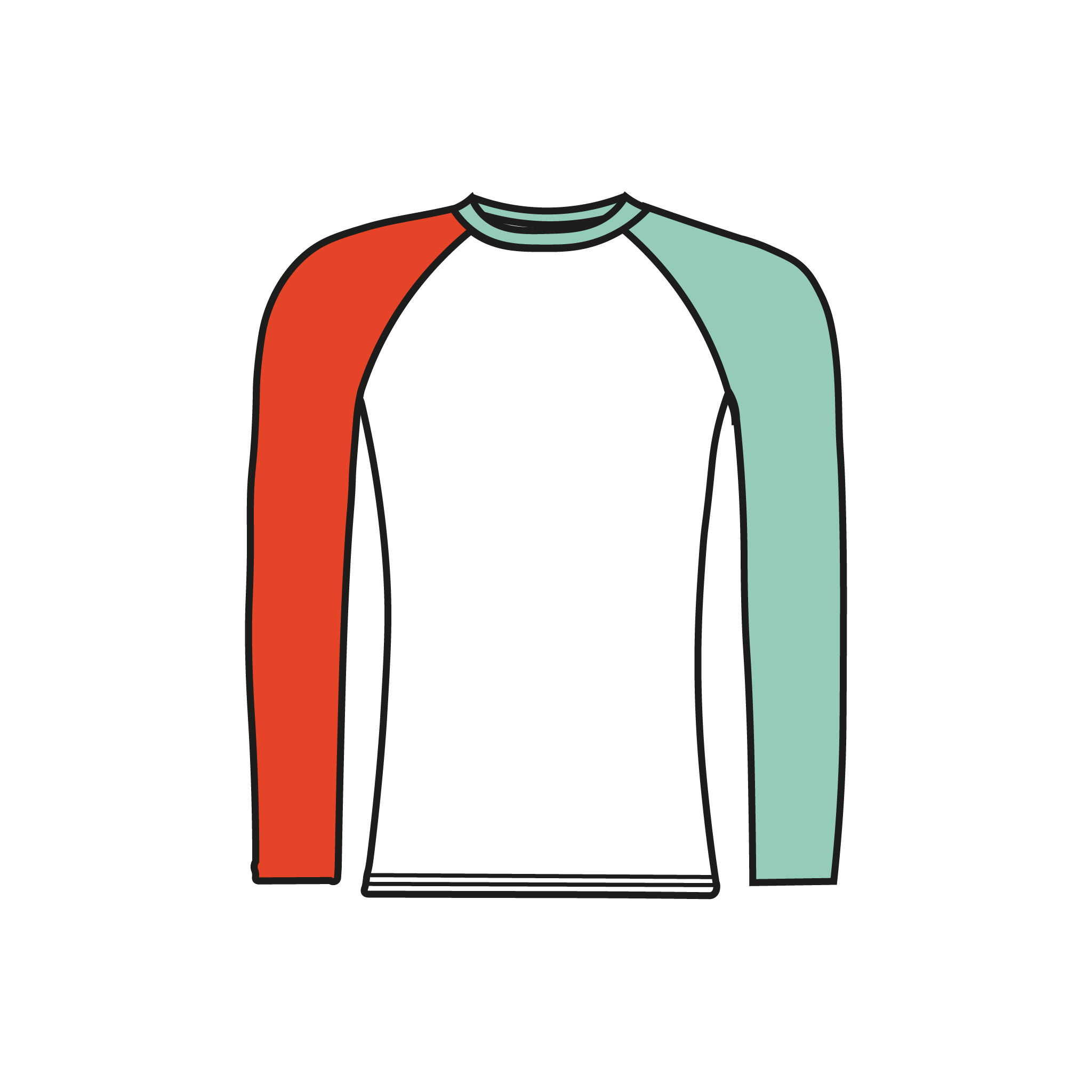 Derby Rowing Club Long Sleeve Baselayer Block Colour Sleeves