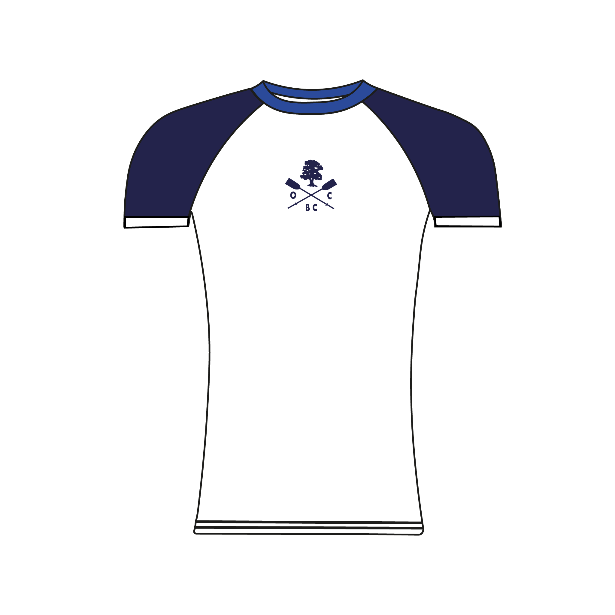 Old Canfordian Boat Club Navy and White Short Sleeve Base Layer