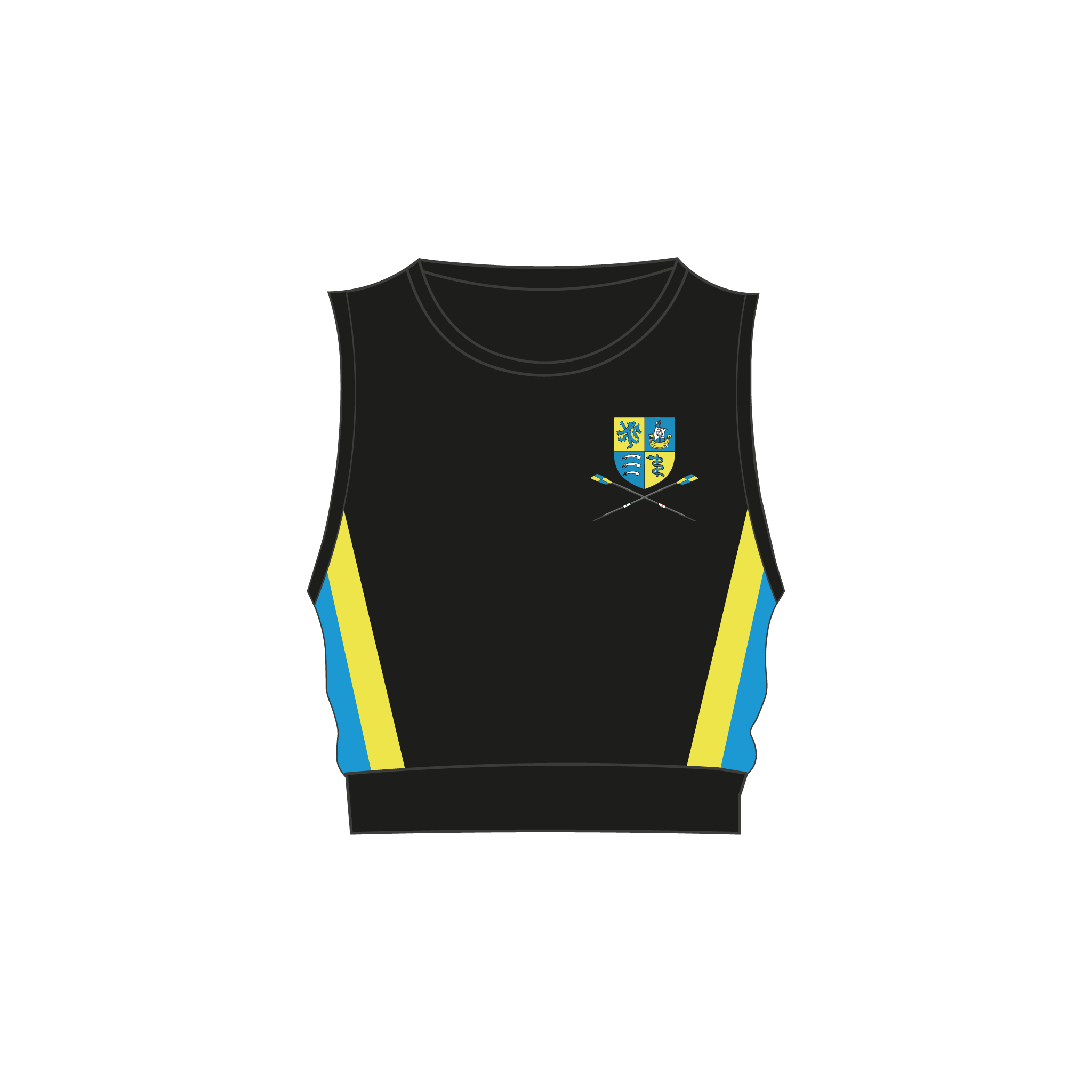 RUMSBC Black Racing Crop Top