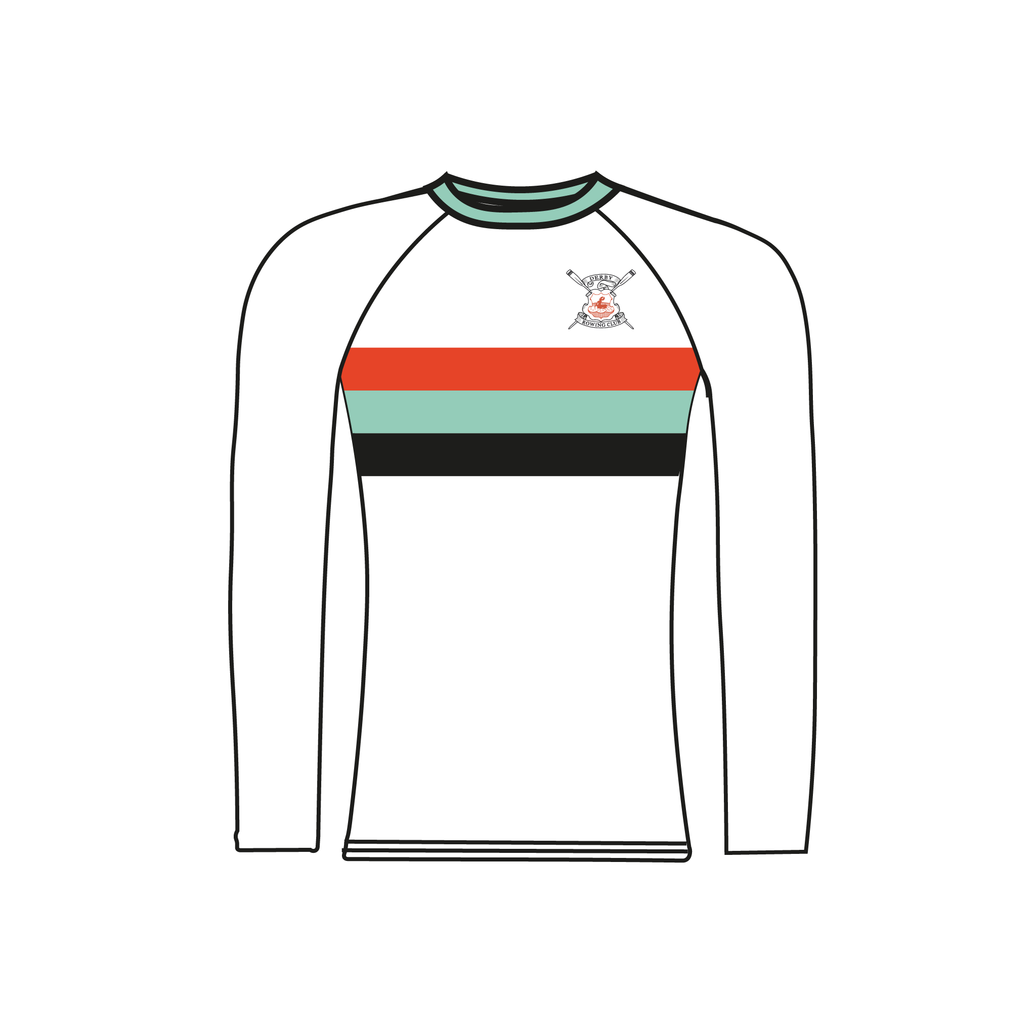 Derby Rowing Club Long Sleeve Baselayer 3 stripe