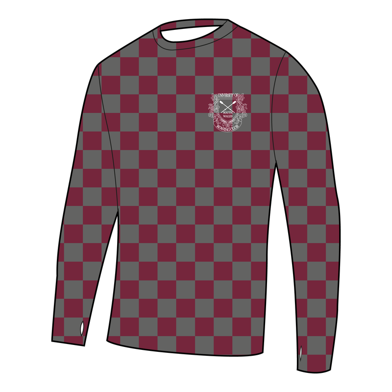 University of South Wales Rowing Club Bespoke Pattern Long Sleeve Gym T-Shirt