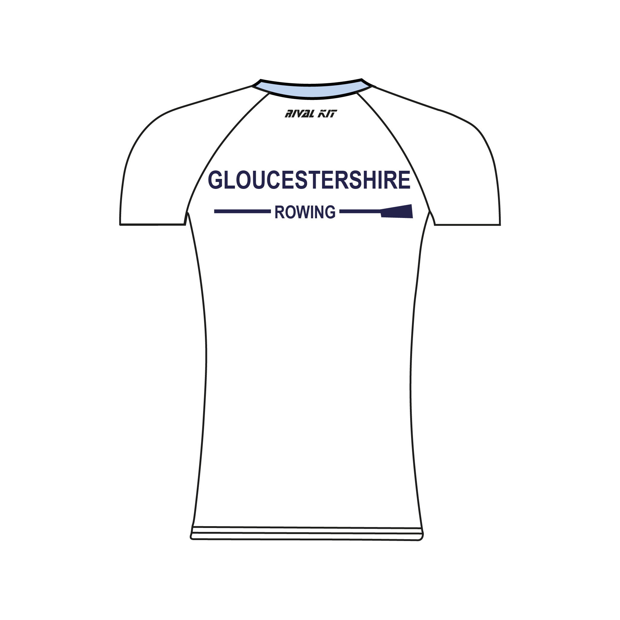 University of Gloucestershire Rowing Club White Short Sleeve Base-Layer
