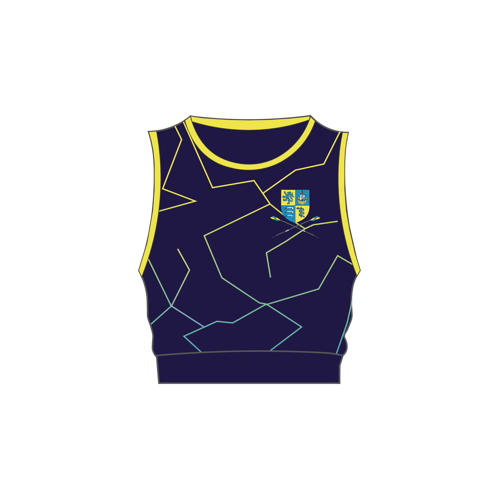 RUMSBC Navy Racing Crop Top