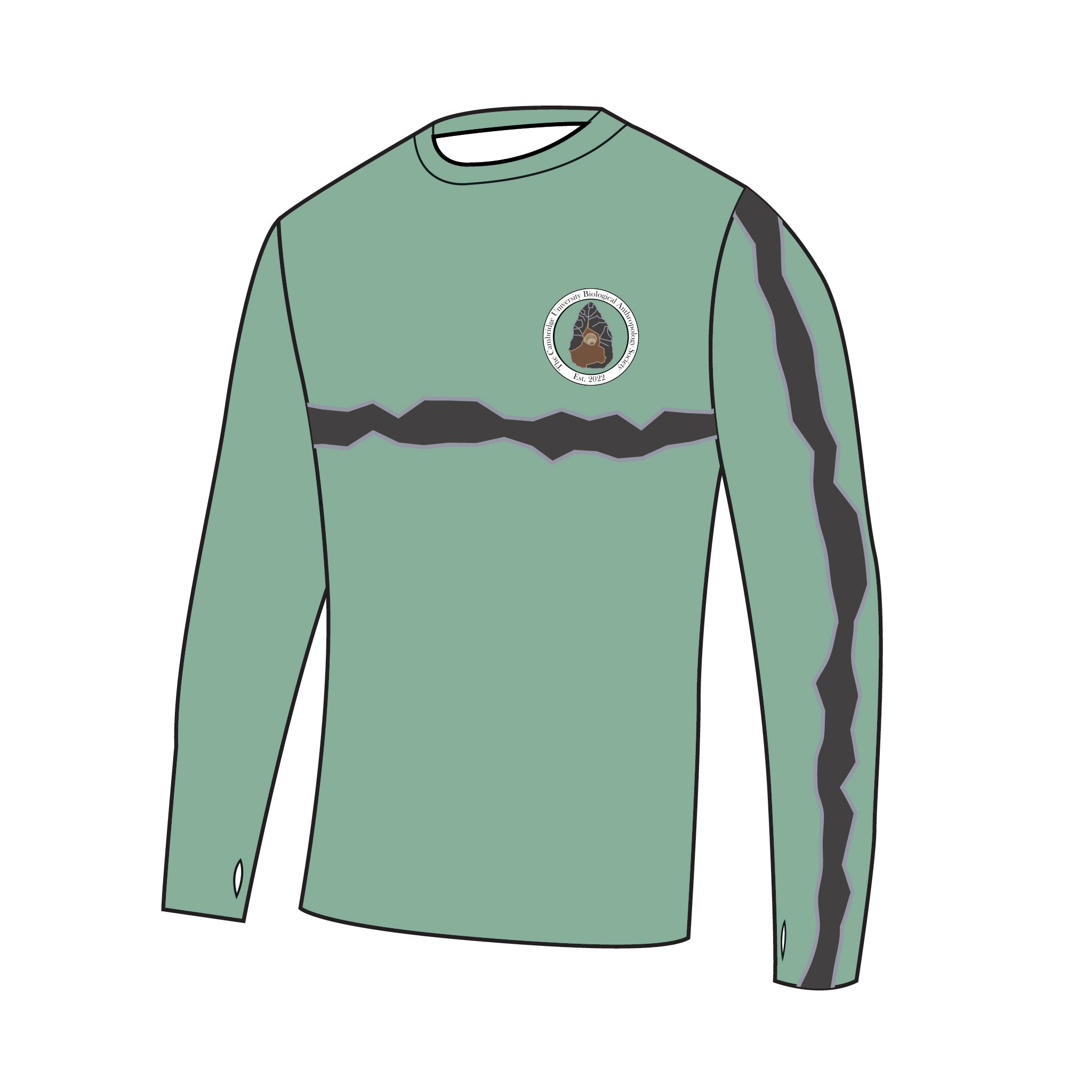 Cambridge University Biological Anthropology Society Bespoke Long Sleeve Gym T-Shirt 1
