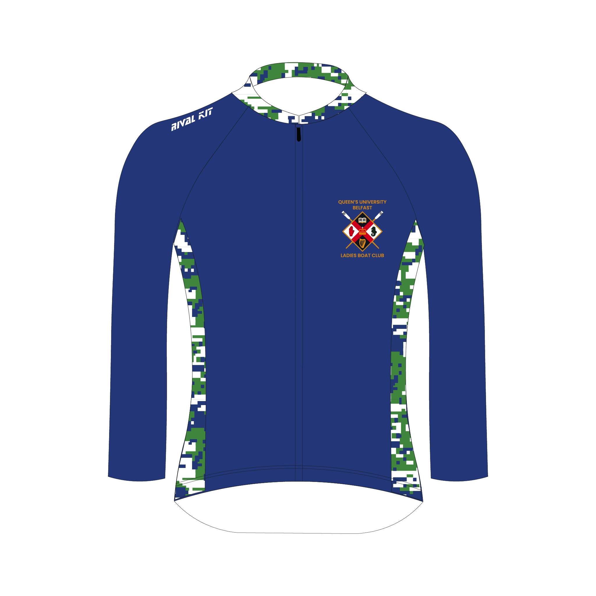 Queen's University Belfast Ladies Boat Club Long Sleeve Blue Cycling Jersey