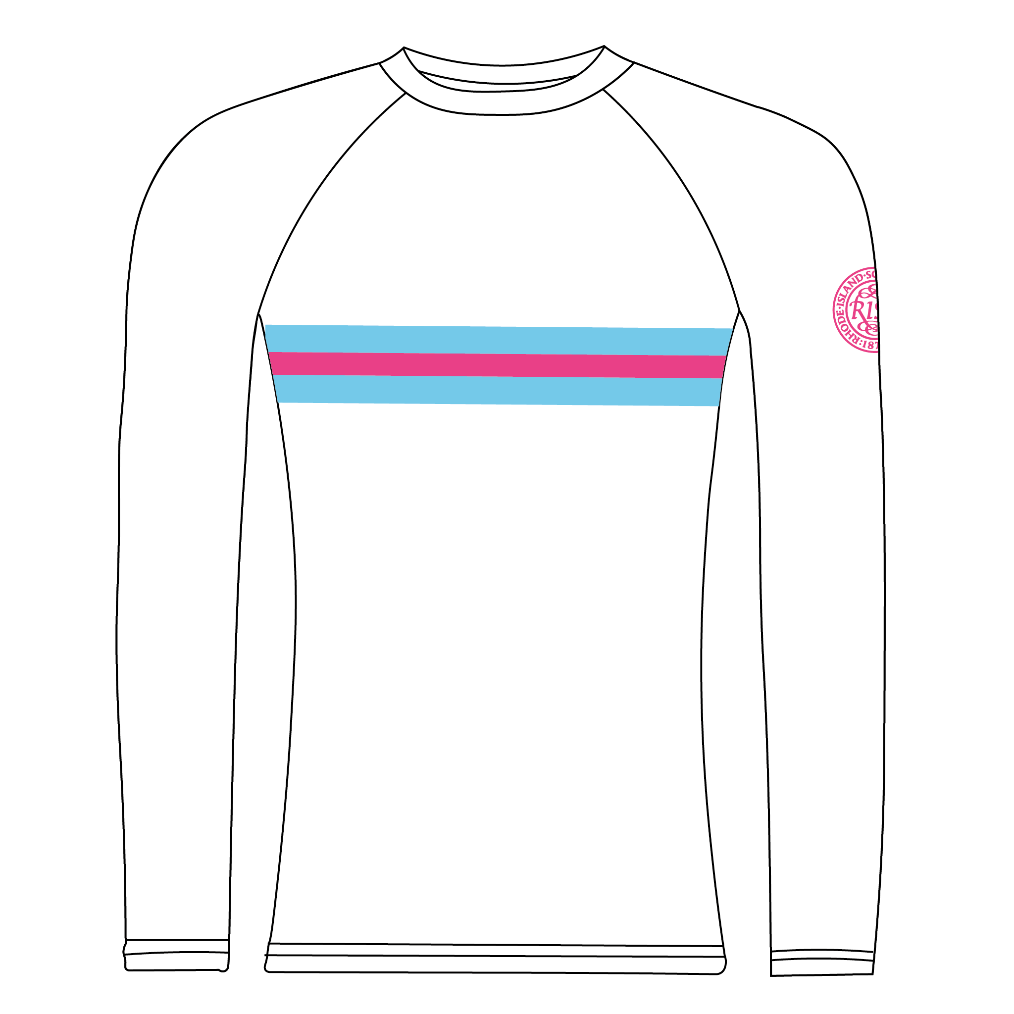 Rhode Island Design School Rowing Club Striped Long Sleeve Base Layer