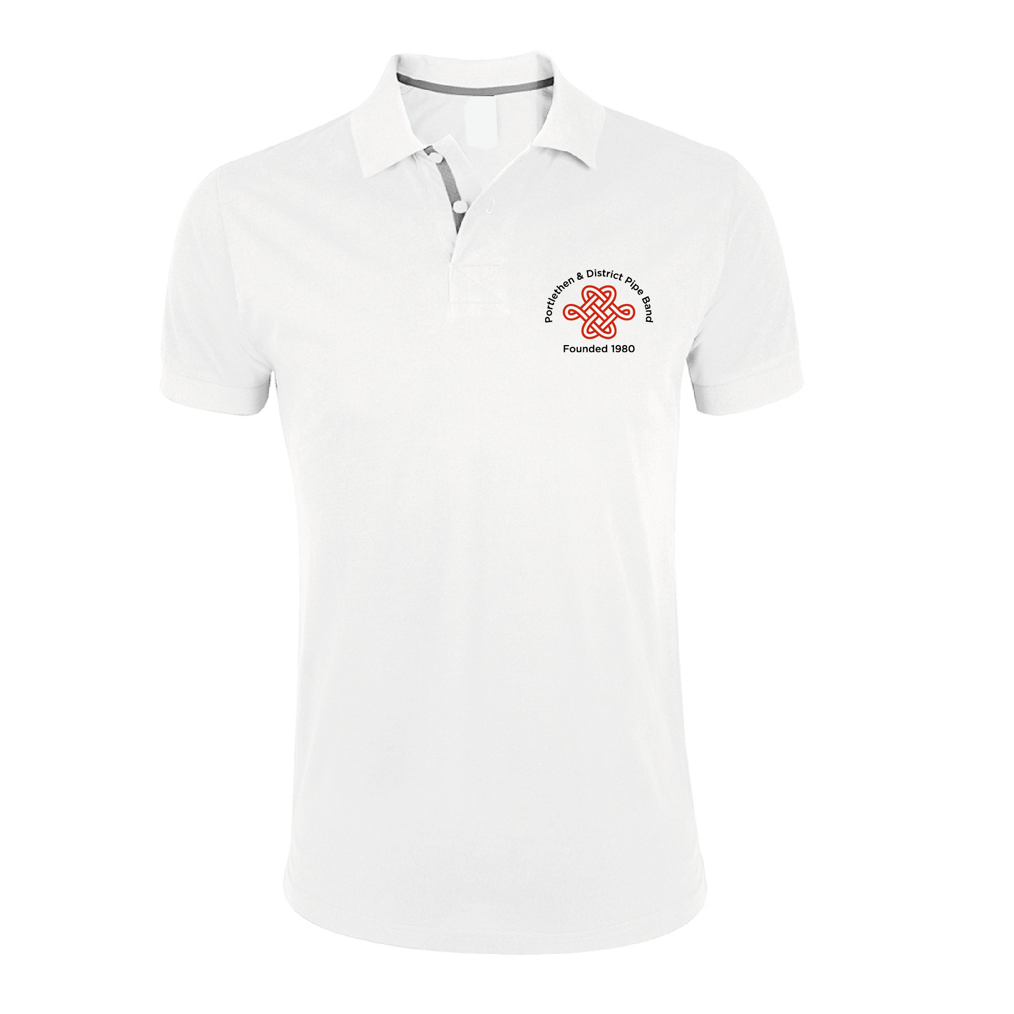 Portlethen & District Pipe Band White Polo
