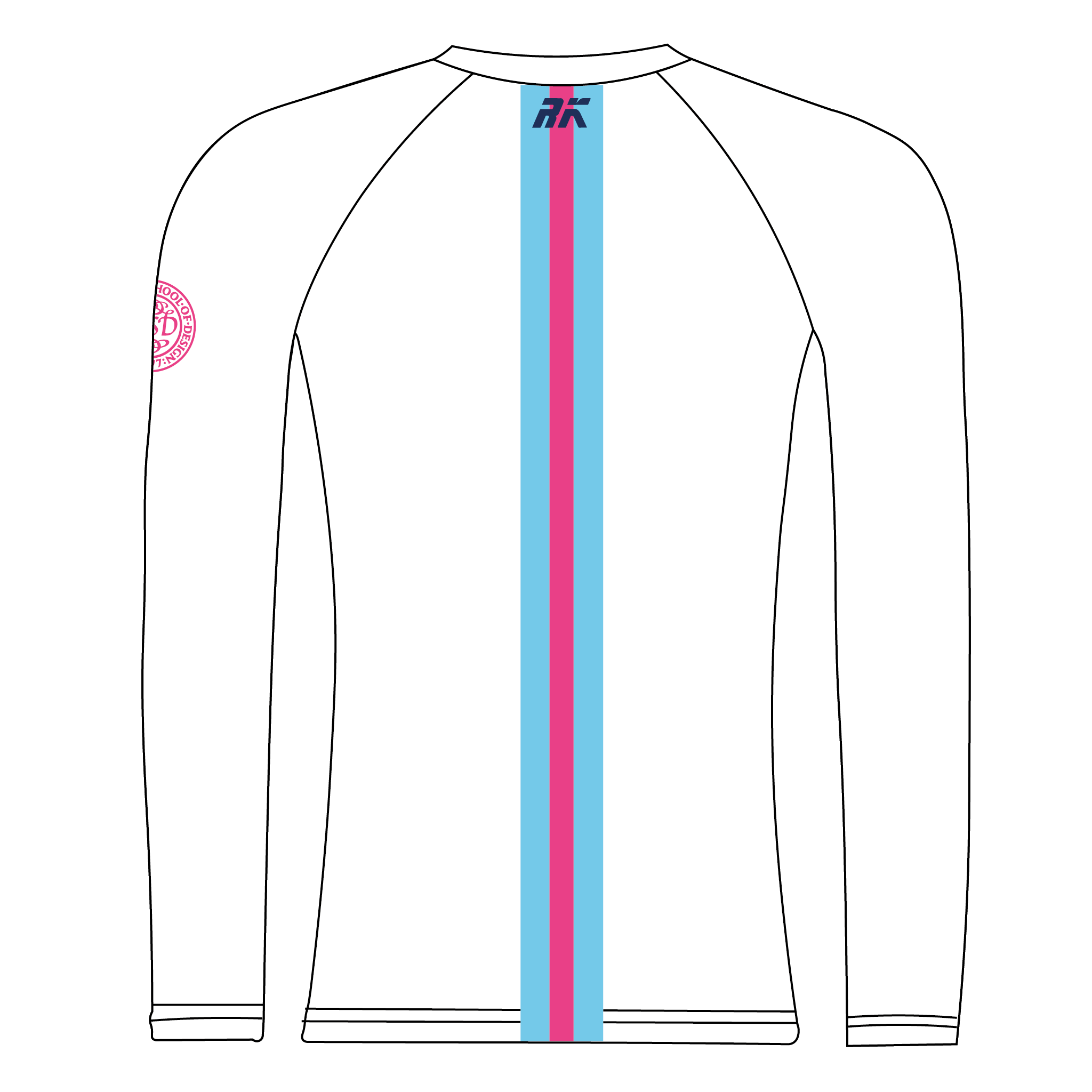 Rhode Island Design School Rowing Club Striped Long Sleeve Base Layer