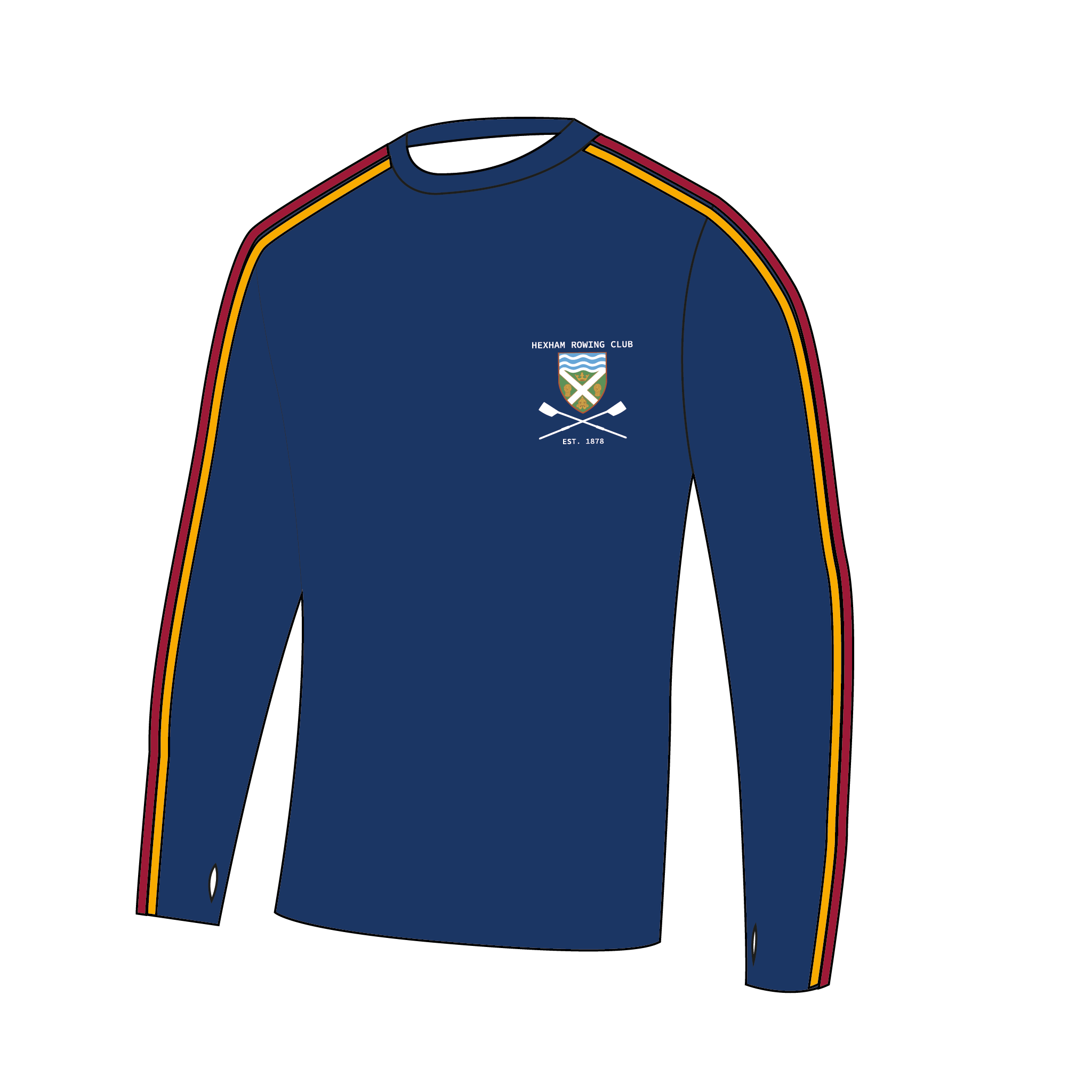 Hexham Rowing Club Bespoke Long Sleeve Gym T-Shirt