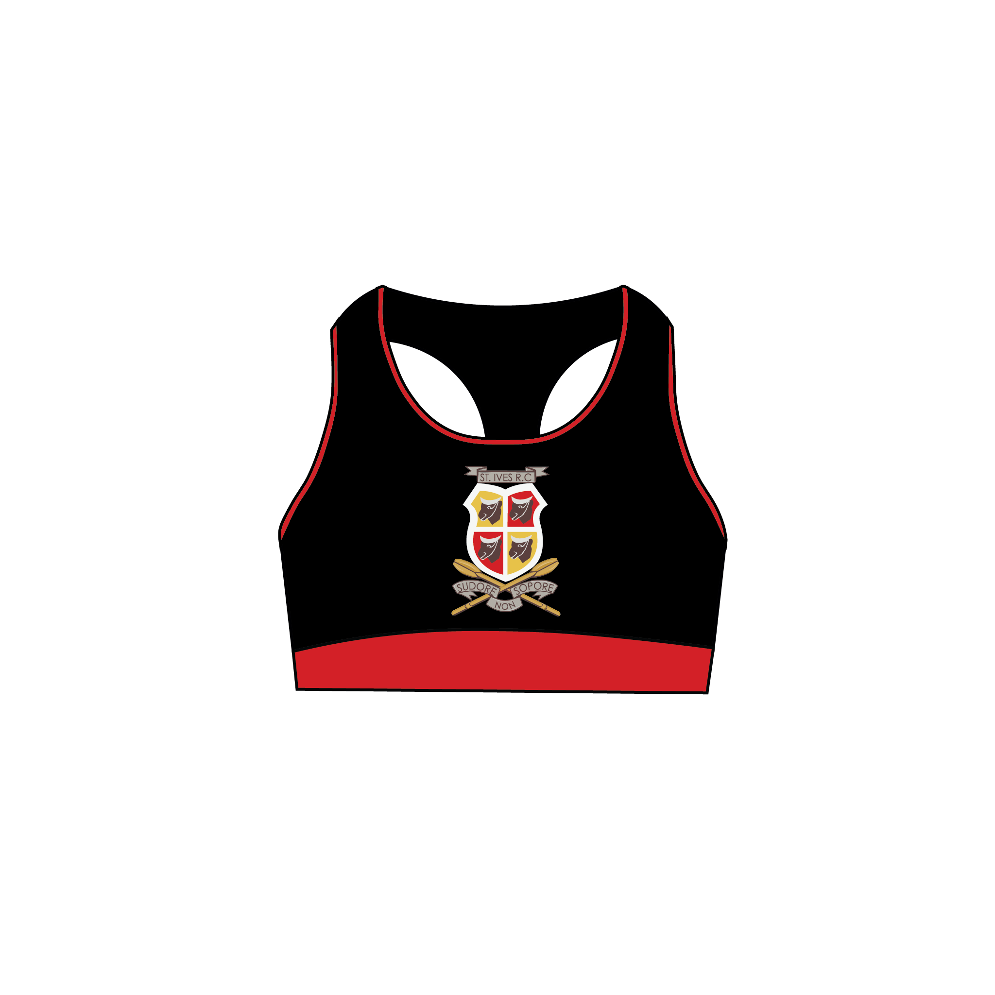 St Ives Rowing Club Black Sports Bra