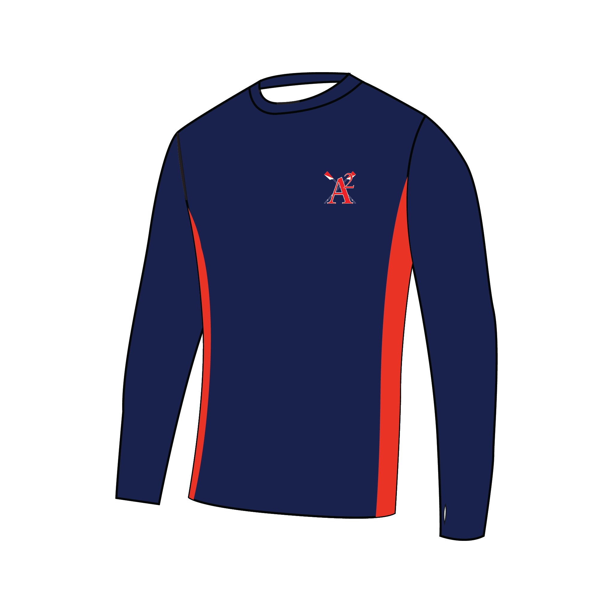 Ann Arbor Rowing Club Bespoke Long Sleeve Gym T-Shirt 1