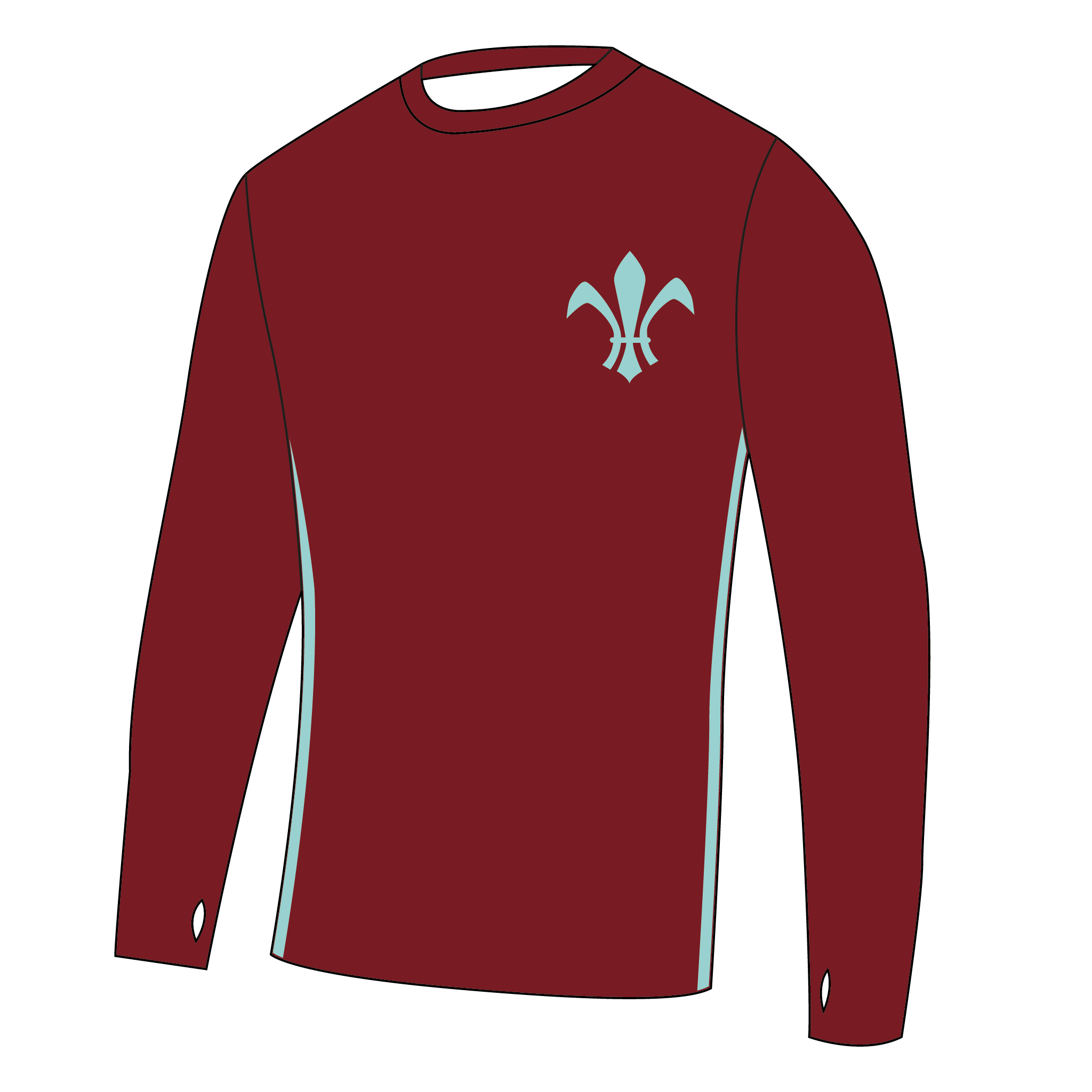Eton Vikings Plain Bespoke Long Sleeve Gym T-Shirt