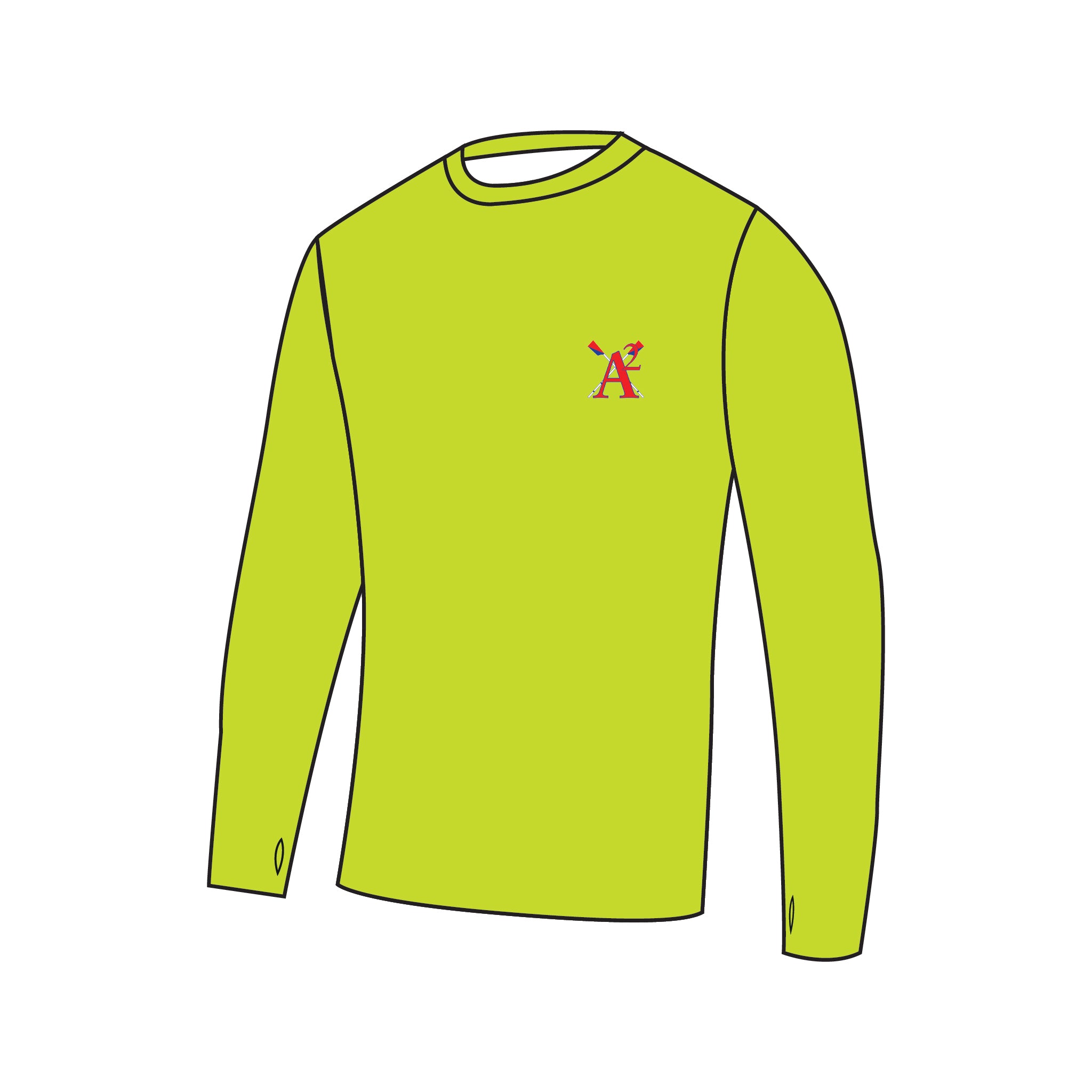 Ann Arbor Rowing Club Bespoke Long Sleeve Gym T-Shirt (Hi-Vis)