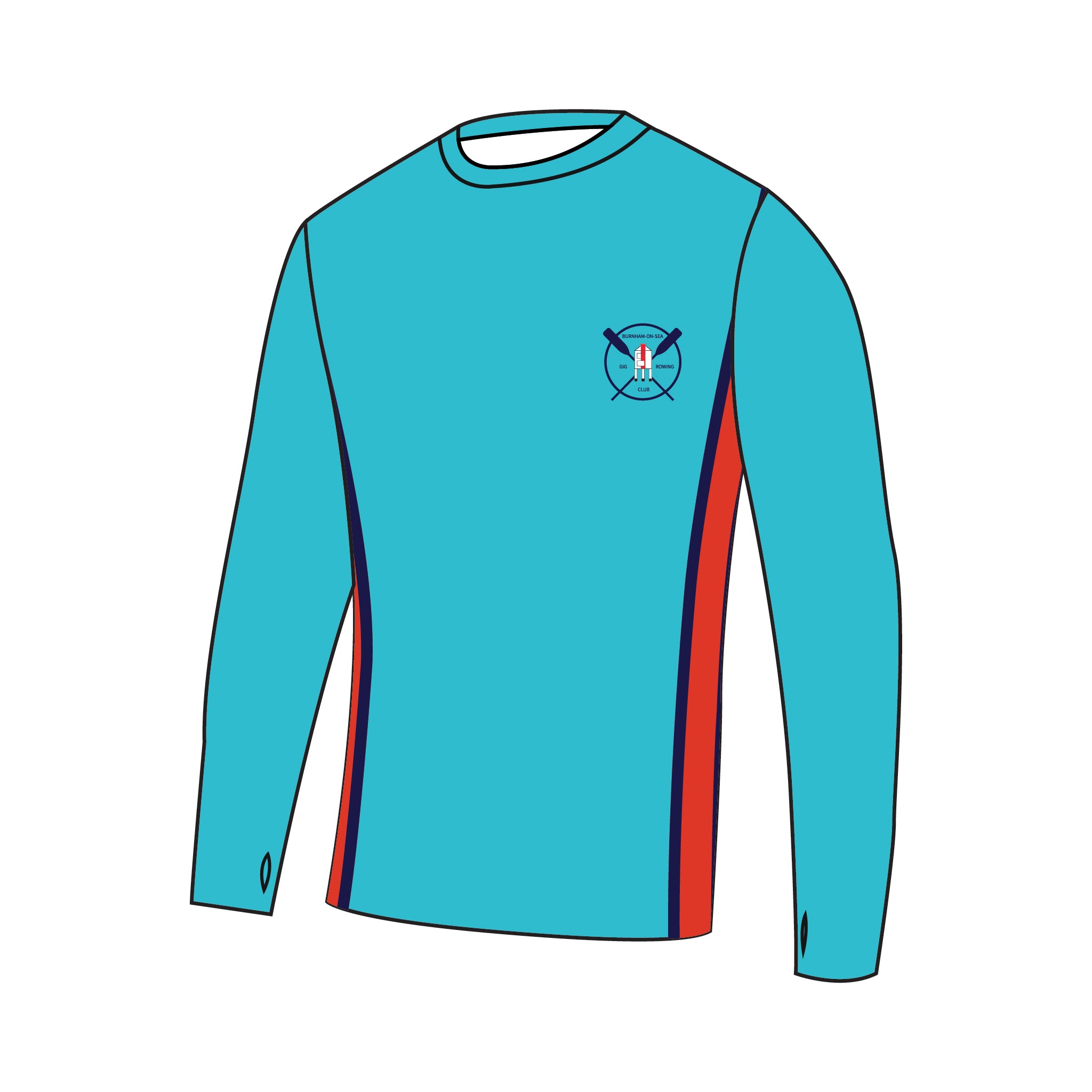 Burnham-On-Sea Gig Rowing Club Bespoke Long Sleeve Gym T-Shirt 1