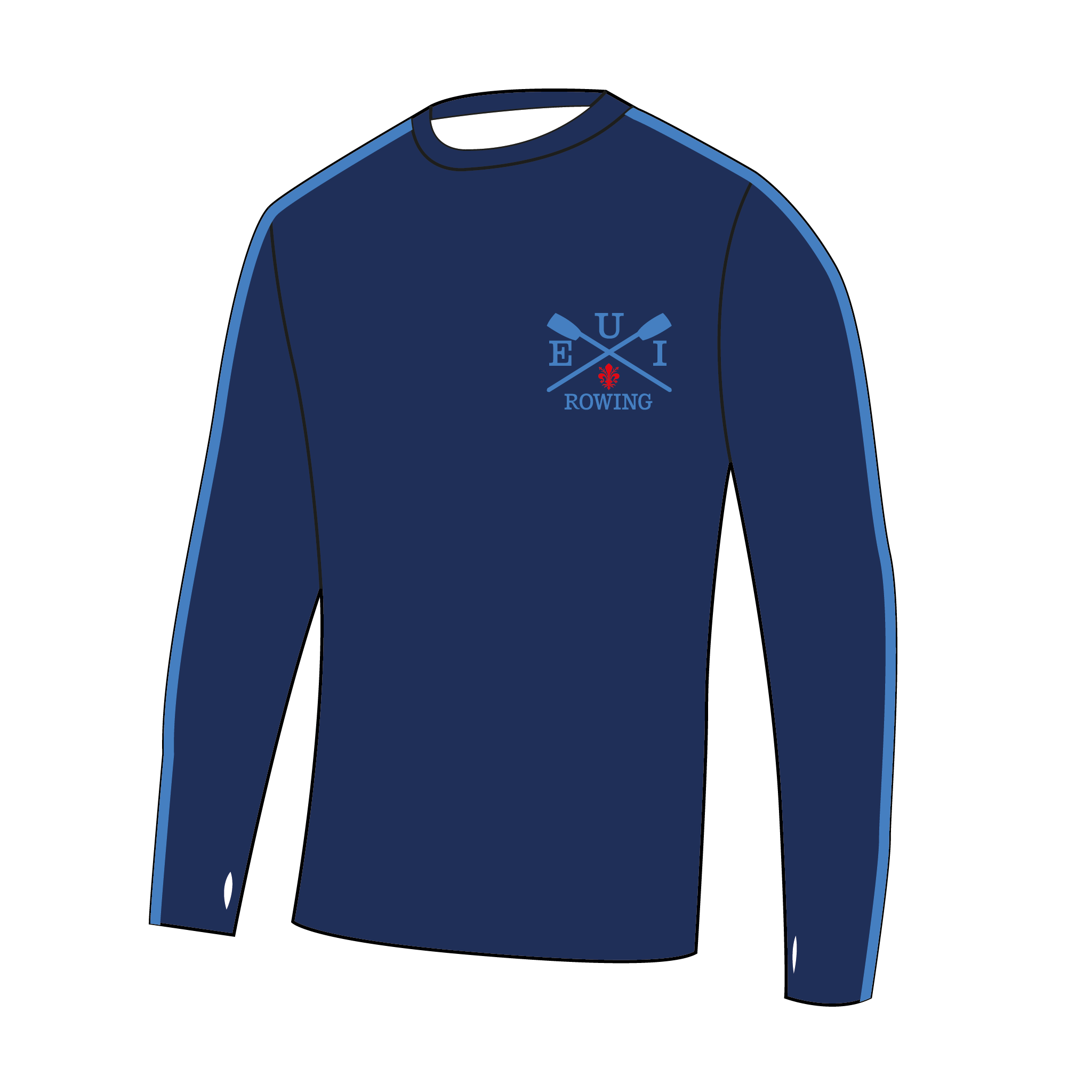 European University Institute - Florence Bespoke Navy Long Sleeve Gym T-Shirt