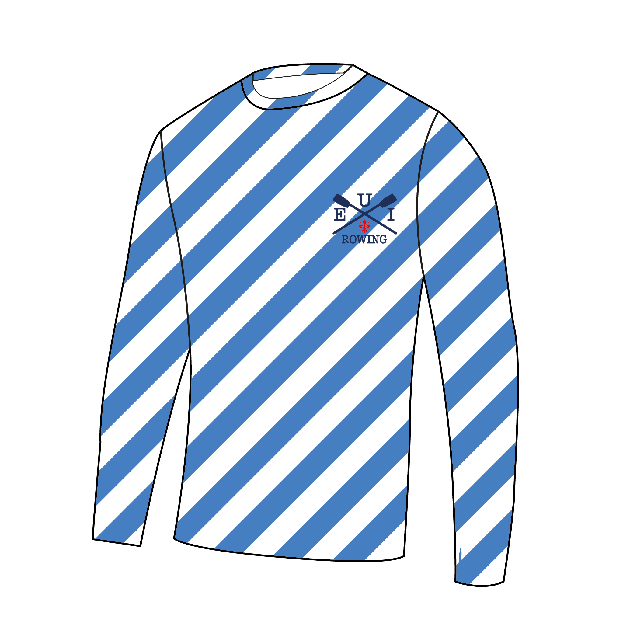 European University Institute - Florence Bespoke Striped Long Sleeve Gym T-Shirt