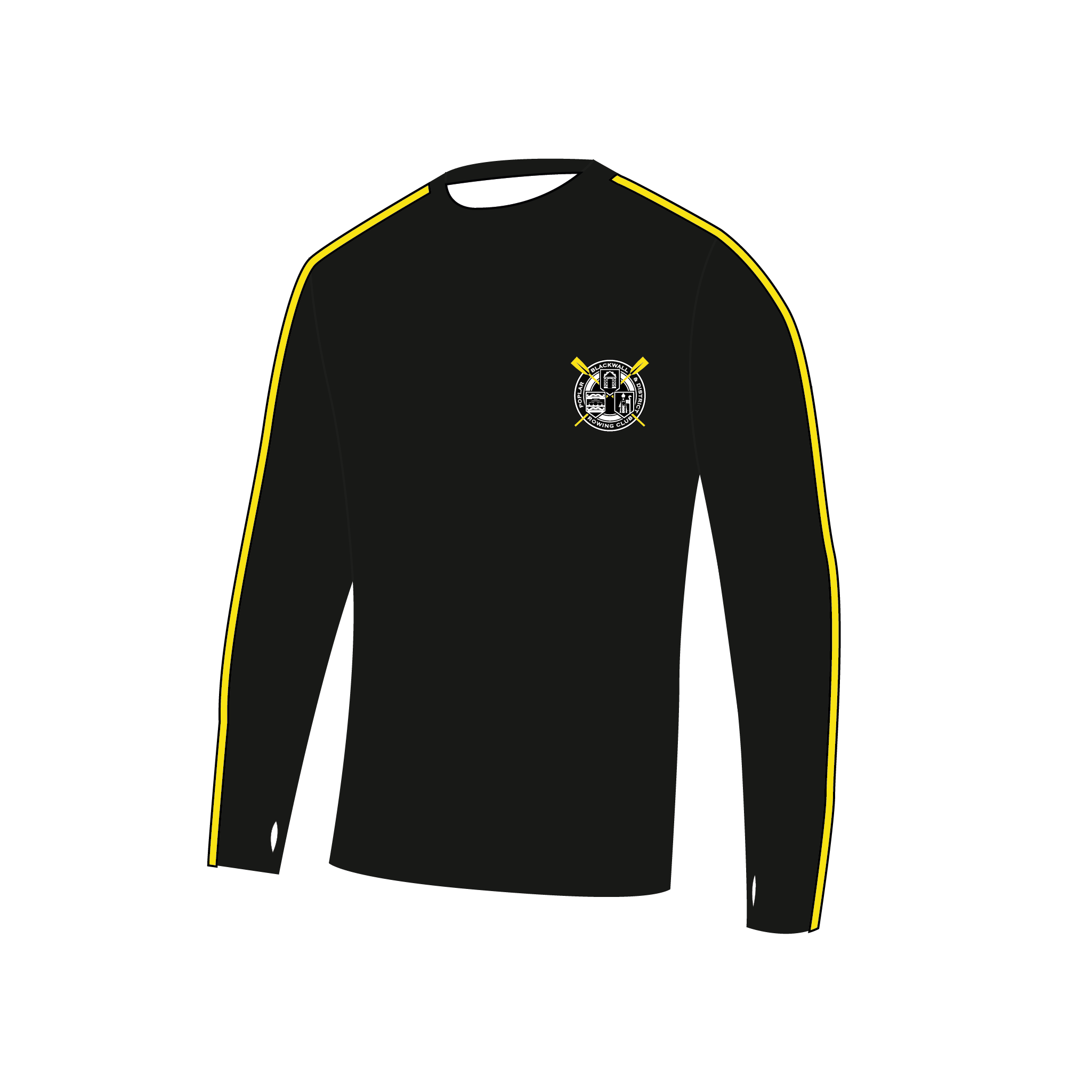Poplar, Blackwell and District Black Bespoke Long Sleeve Gym T-Shirt