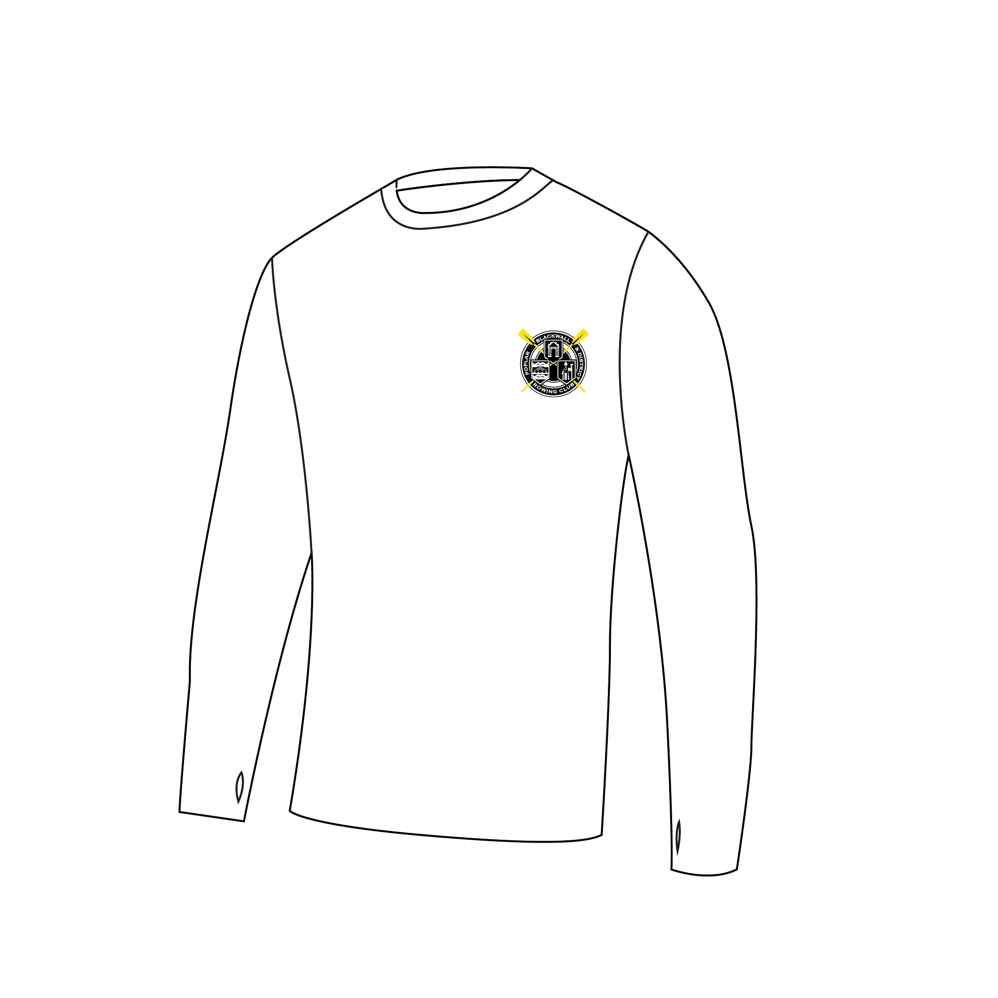 Poplar, Blackwell and District White Bespoke Long Sleeve Gym T-Shirt