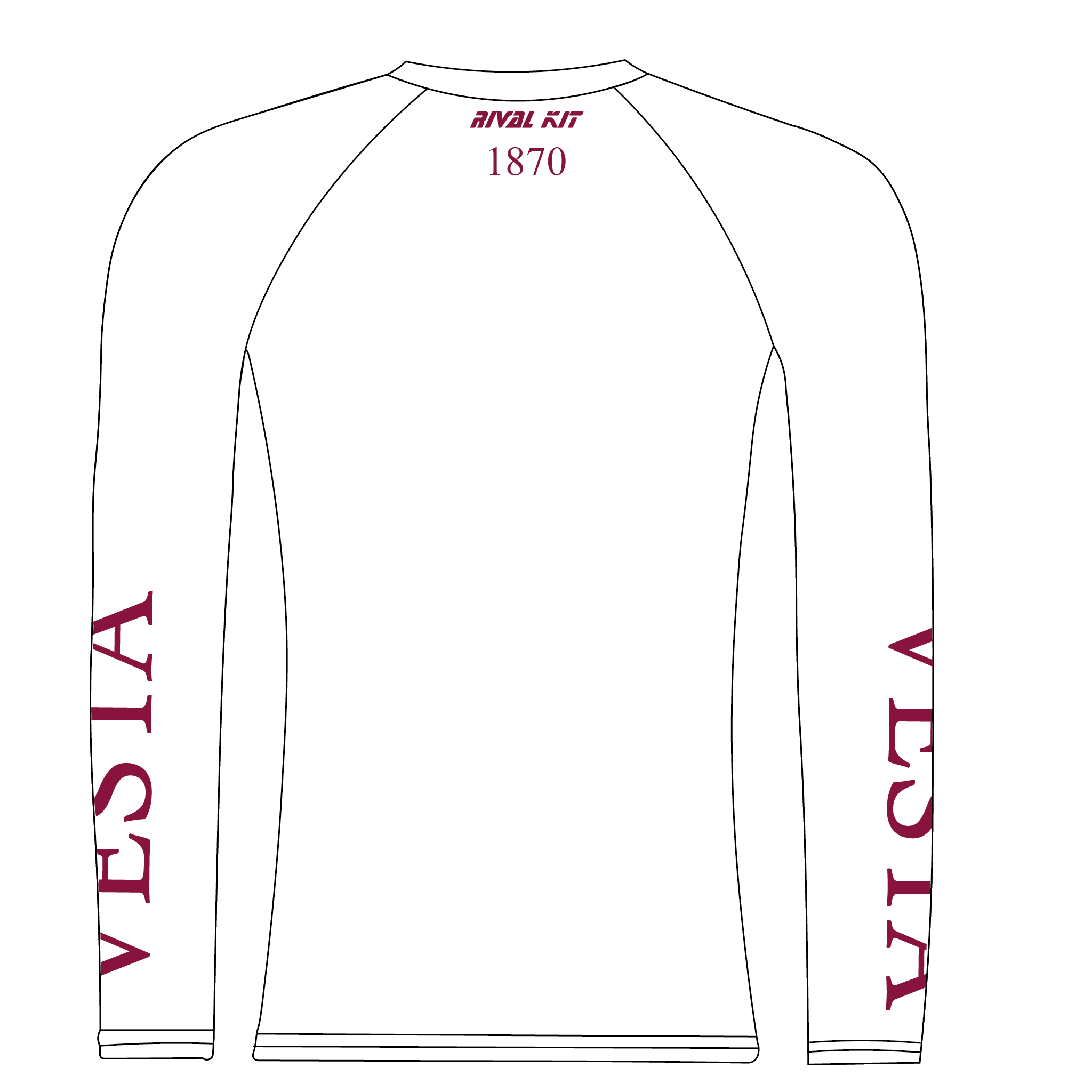Vesta Rowing Club White Long Sleeve Baselayer