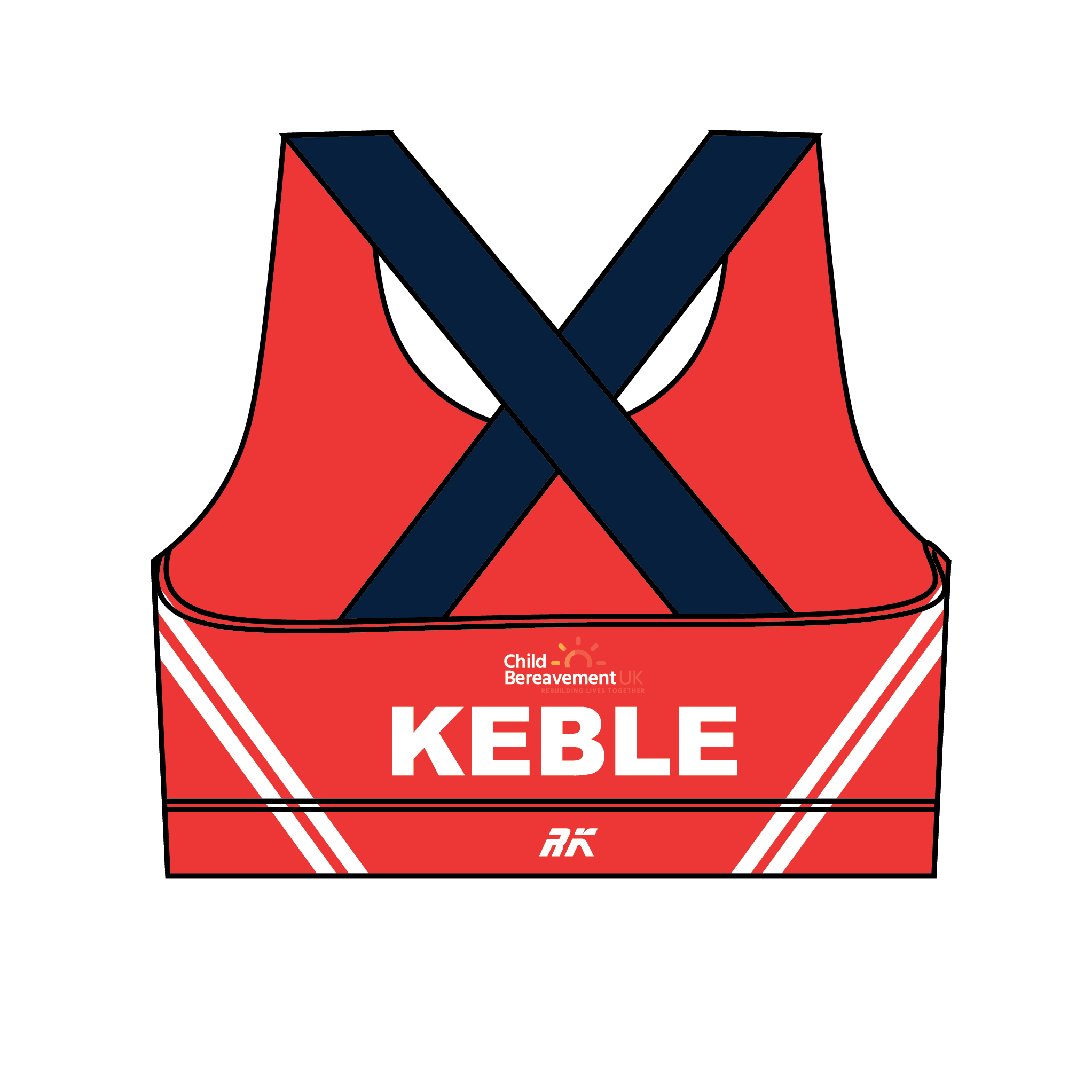 Keble College Oxford Boat Club Cross Back Sports Bra