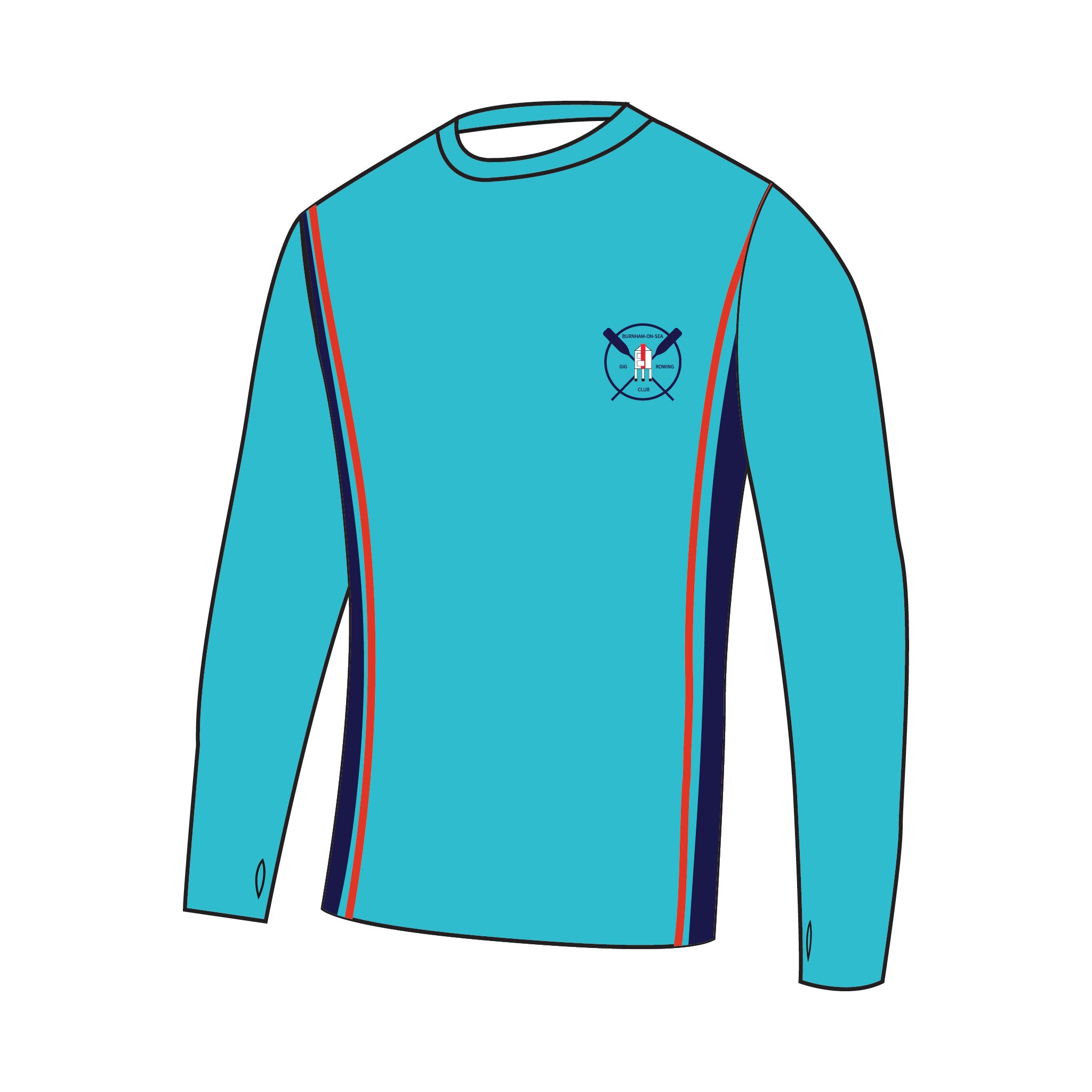 Burnham-On-Sea Gig Rowing Club Bespoke Long Sleeve Gym T-Shirt 3