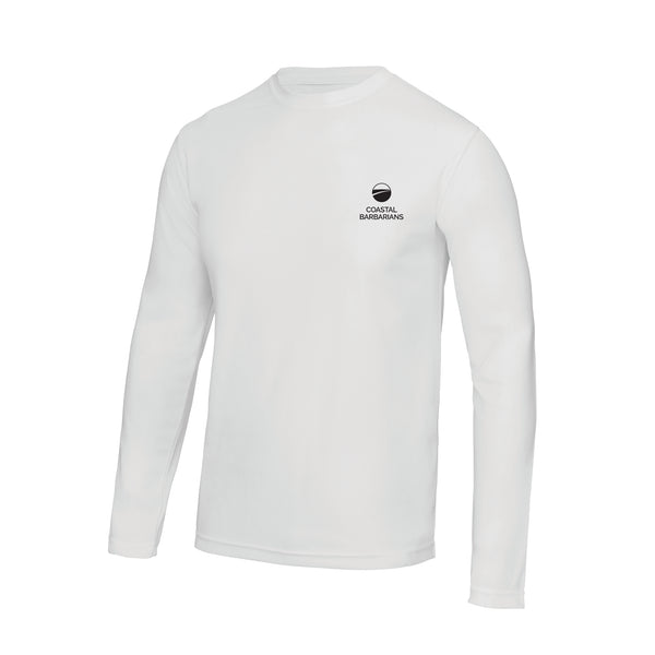Coastal Barbarians White Long Sleeve Gym T-shirt