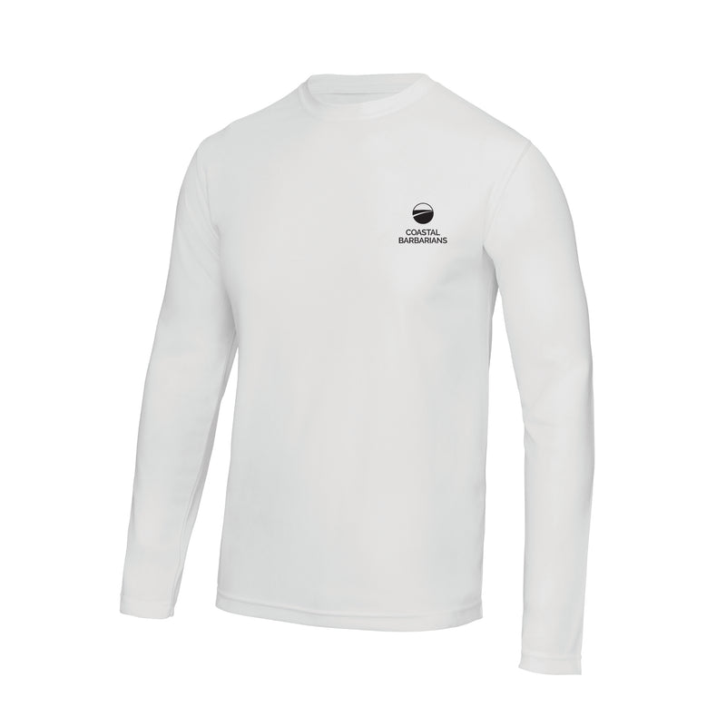 Coastal Barbarians White Long Sleeve Gym T-shirt