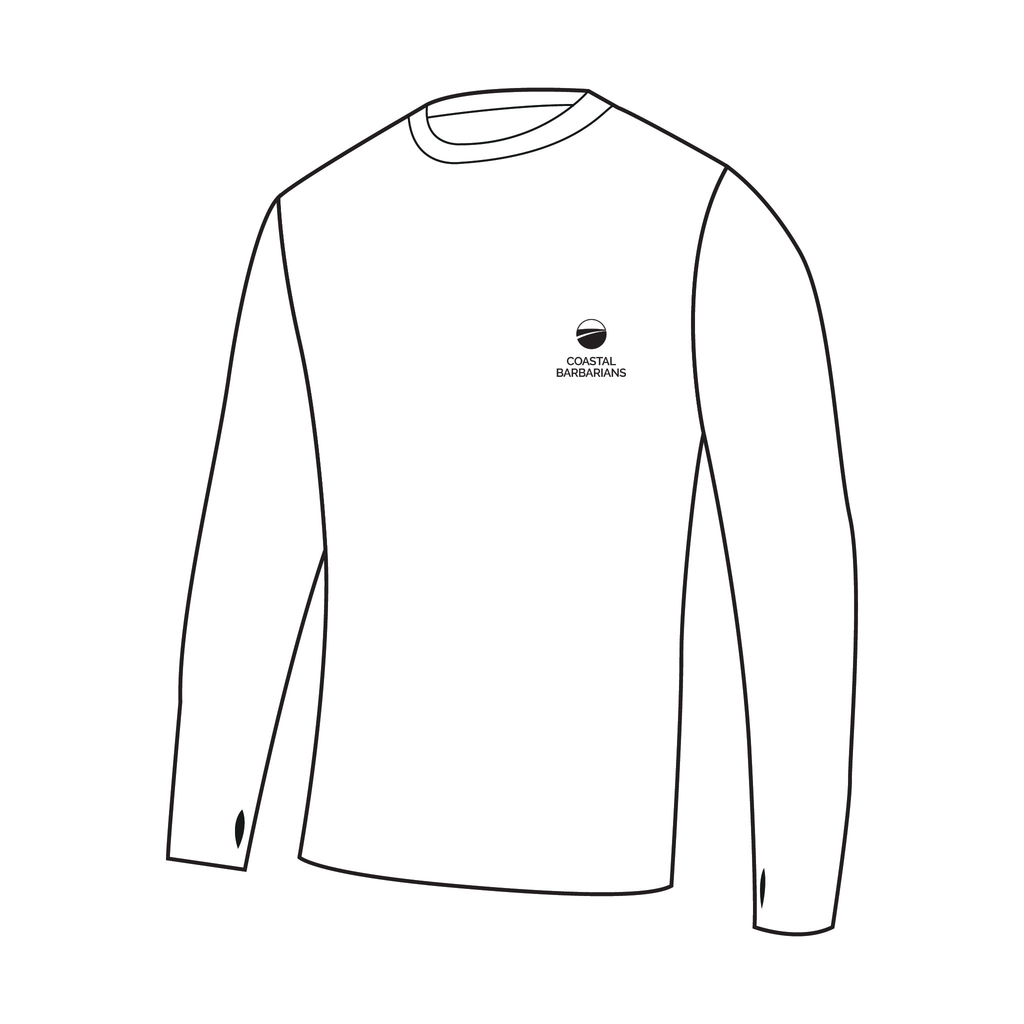 Coastal Barbarians White Bespoke Long Sleeve Gym T-shirt