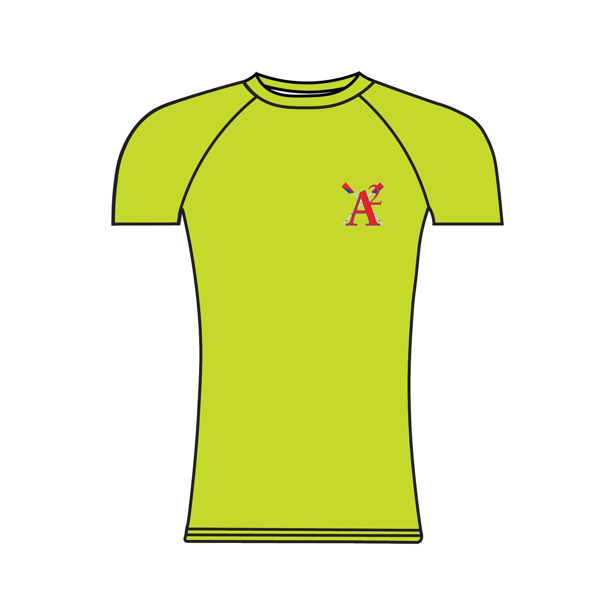 Ann Arbor Rowing Club Short Sleeved Baselayer (Hi-Vis)