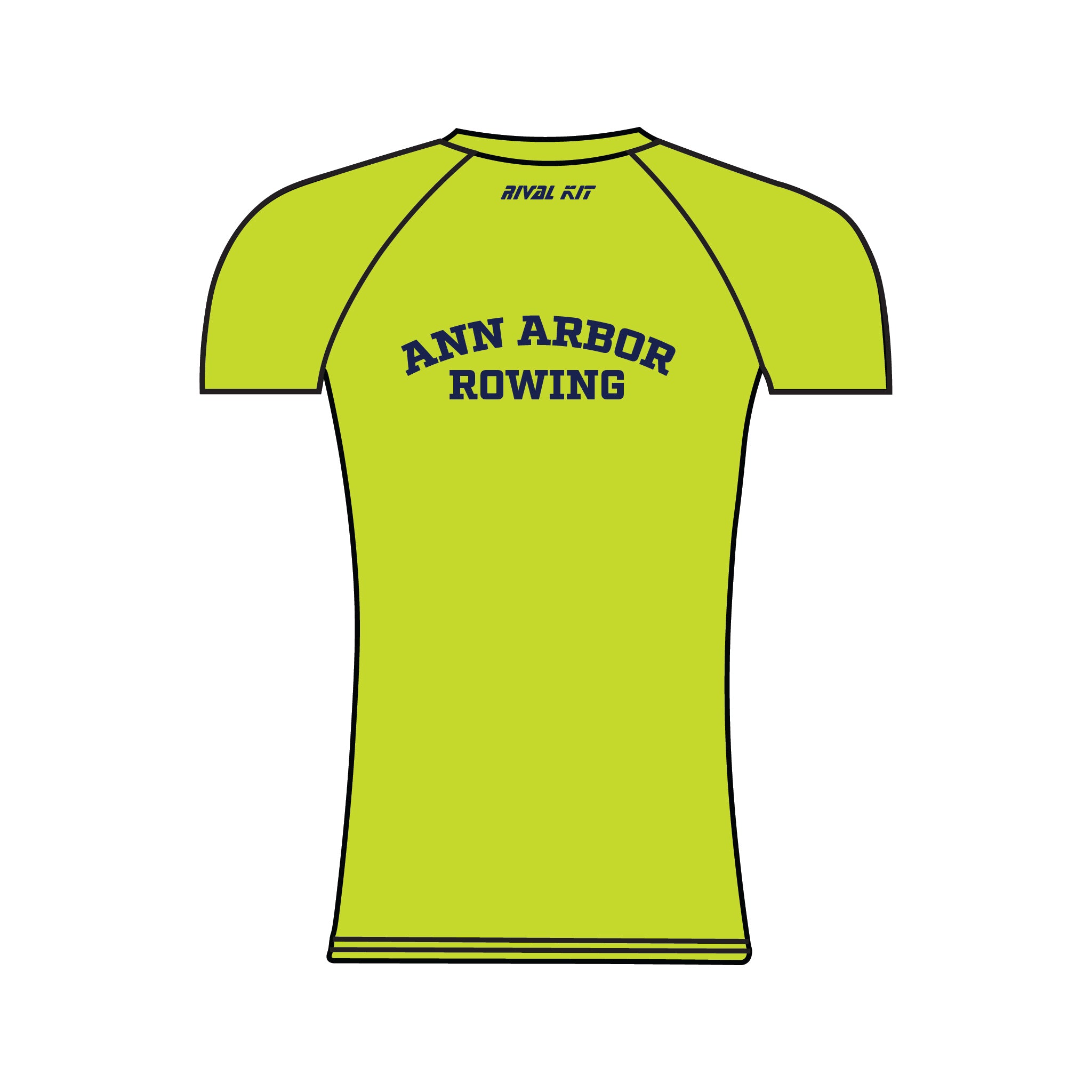 Ann Arbor Rowing Club Short Sleeved Baselayer (Hi-Vis)
