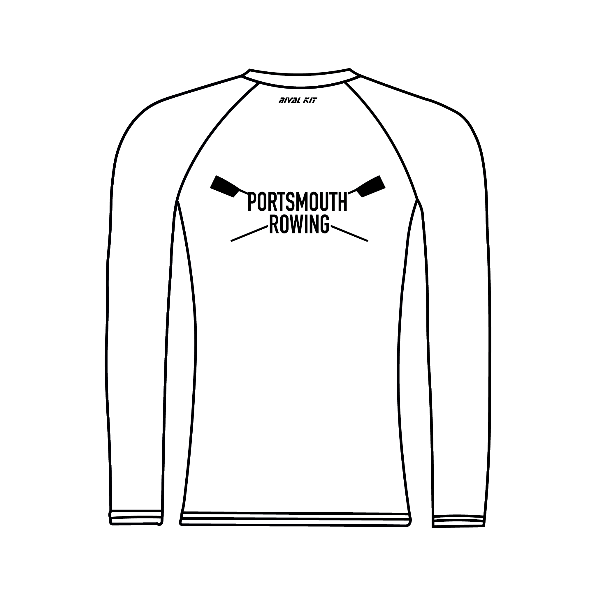 University of Portsmouth Rowing White Long Sleeve Base-Layer