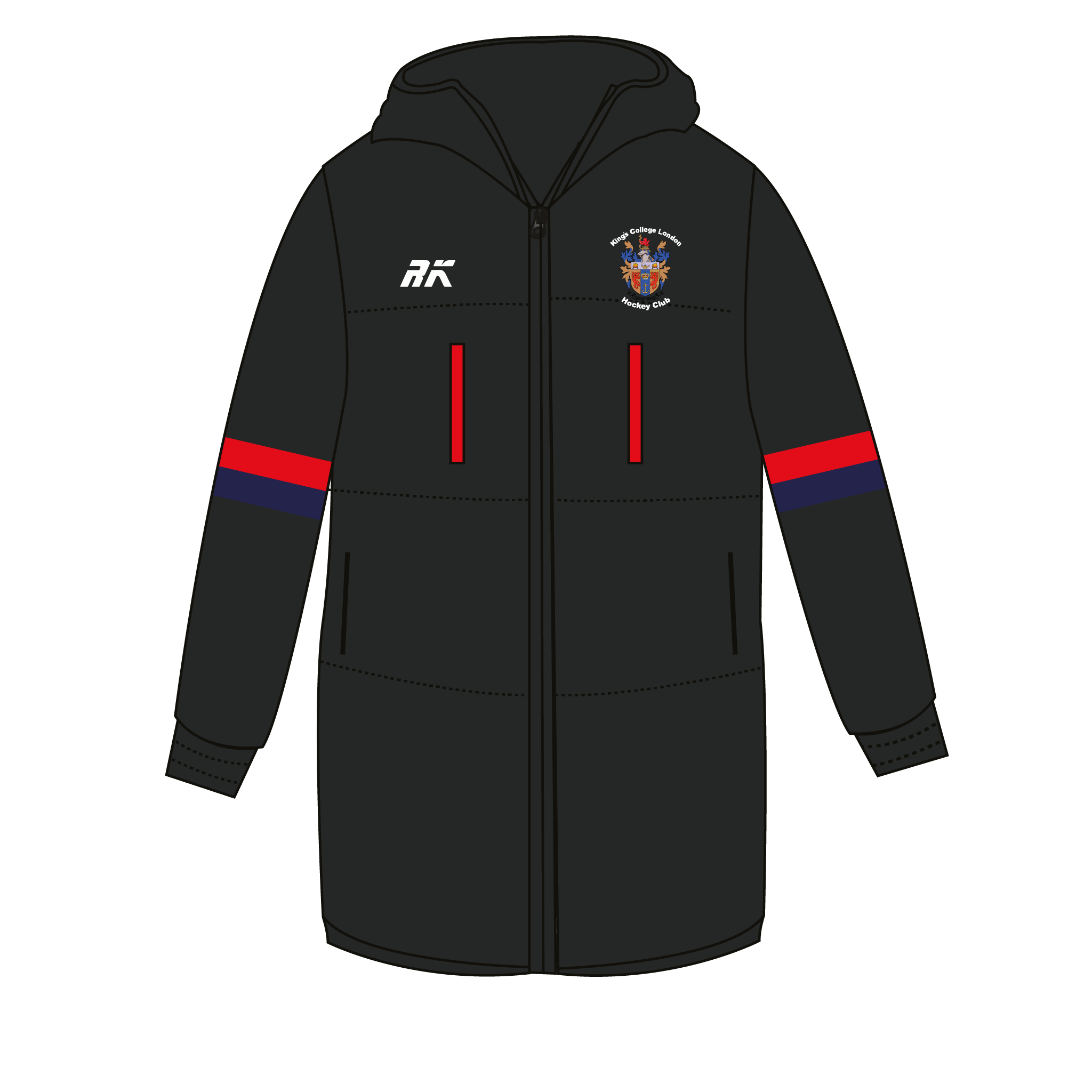 Kings College London Hockey Club Coach's Stadium Puffa Jacket