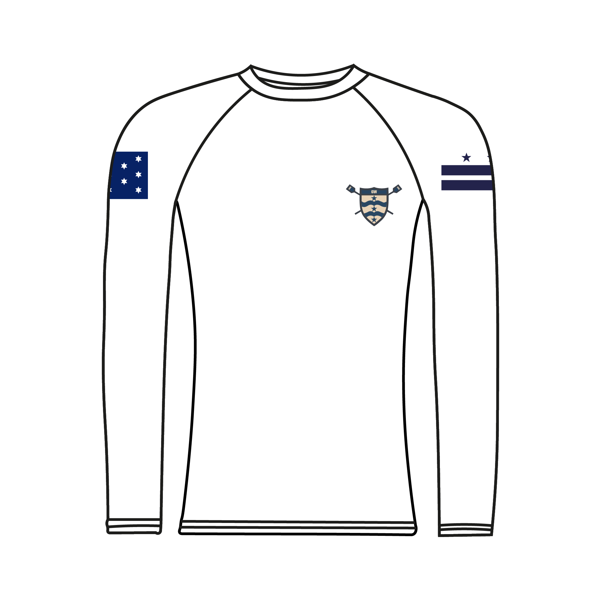 George Washington Men's Rowing Long Sleeve Base Layer